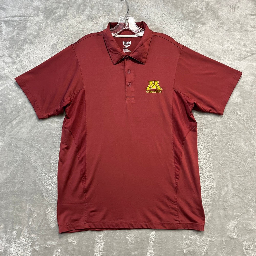 Minnesota Golden Gophers Gymnastics Polo Shirt Mens Medium Maroon Team 365